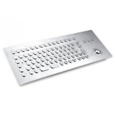 Клавиатура антивандальная TKV-084-TB25V-MODUL-PS/2-US/CYR (KV02407) панельная, металлическая (нерж.), русифицированная, 84 кнопки, трекбол 25 мм