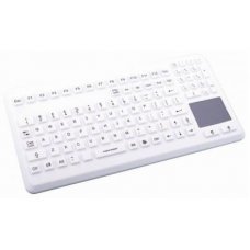 Клавиатура пылевлагозащитная TKG-104-TOUCH-IP68-GREY-PS/2-US/CYR (KG17248) настольная, русифицированная, полная защита IP68, 104 кнопки, тачпад, крепление VESA