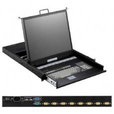 Консоль SMK980-17UBRU-PS2 ( COMBO )-SEA 1U, 17” LCD-keyboard drawer, 8-port Combo KVM, with 8x 1.8m PS/2 KVM cables, Black ( 17CB )