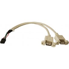 Кабель 32001-002700-200-RS 2 Ports USB Cable, L=210MM, 2.54мм ( без планки ) (32000-044300-RS)