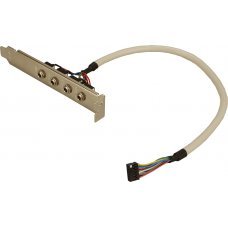 Кабель 19800-000800-100-RS Audio cable with bracket 4 audio jacks to one 12-pin(2x6) connector(P:2.0),L:25cm ( 19800-000044-RS )