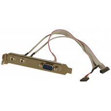 Кабель 19800-000043-RS Audio/serial cable w/bracket,2 audio jacks to two 4-pin(1x4) connectors(P:2.54),One DE9M to one 10-pin(2x5) connector(P:2.0)