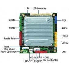Плата VMXP-6453-4DS1 (BTO) Vortex86MX+ PC/104 CPU Module with 1GB DDR2 /3S/4USB/VGA/LCD/LVDS/AUDIO/LAN/GPIO/CF/PWMx16/SST-2GB NAND Flash