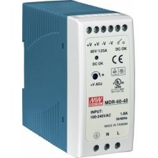 Блок питания MDR-60-48 MEANWELL 48V/1.25A, 60W Single Output Industrial DIN Rail Power Supply