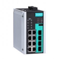 Коммутатор EDS-G512E-8PoE-4GSFP-T 12-port full Gigabit managed Ethernet switch, 8 10/100/1000BaseT PoE/PoE+ ports, 4 100/1000BaseSFP slots, t: -40/75C