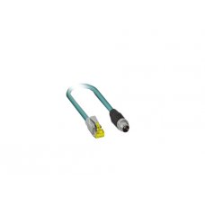 Кабель CBL-M12XMM8PRJ45-BK-100-IP67 1-meter A-coded M12-to-RJ45 Cat-5E UTP Gigabit Ethernet cable, 8-pin male M12 connector, IP67-rated
