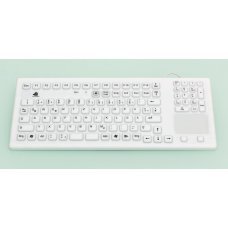 Клавиатура пылевлагоащищённая TKG-107-TOUCH-IP68-WHITE-MAG-BACKL-USB-US/CYR (KG22285) настольная, русифицированная, защита IP68, 107 кнопок, тачпад, магн. основание, подсветка