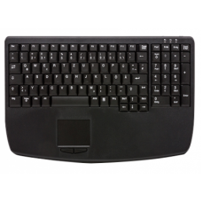 Клавиатура TKL-104-TOUCH-KGEH-BLACK-USB-US/CYR (KL19300) настольная, русифицированная, 104 клавиши, тачпад (AK-7410-GU-B/US/CYR)