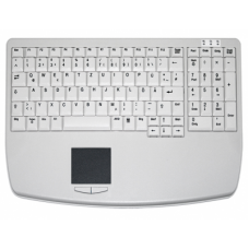 Клавиатура TKL-104-TOUCH-KGEH-GREY-USB-US/CYR (KL20221) настольная, русифицированная, 104 клавиши, тачпад (AK-7410-GU-W/US/CYR)