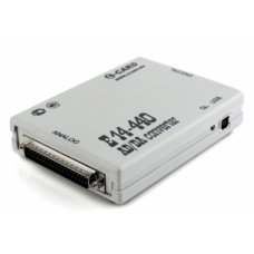 E14-440-D-I-m (поверка) USB 1.1. АЦП: 14 бит, 400 кГц, 16 / 32 канала, 2-канальный ЦАП, ТТЛ: входы и выходы. Индустриальный, с поверкой